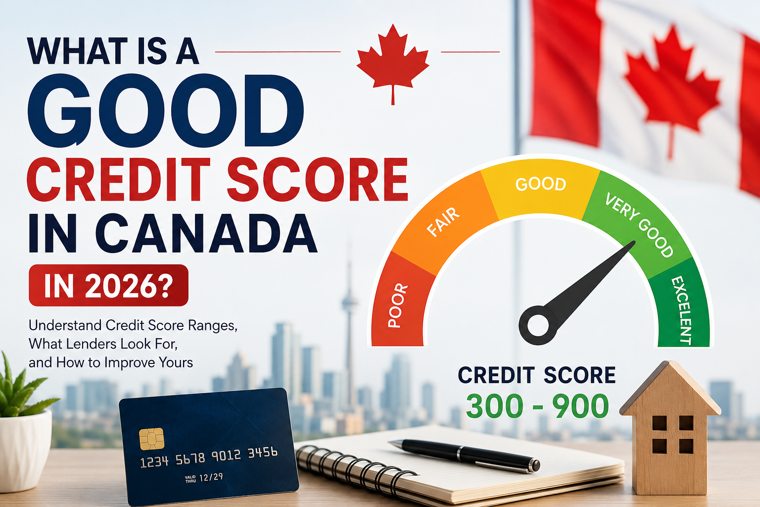 Good credit score in Canada in 2026 with score range from 300 to 900